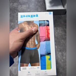 Papi Men’s 4-Pack Multicolor Boxer Briefs - Pink & Blue Accents